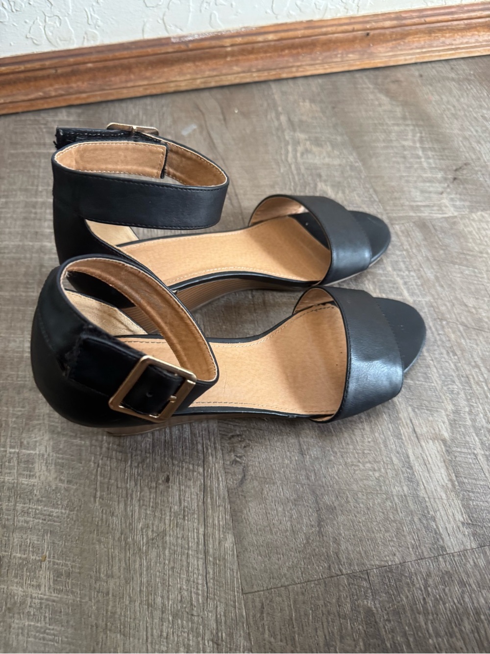 Classic Black Ankle-Strap Open-Toe Heels